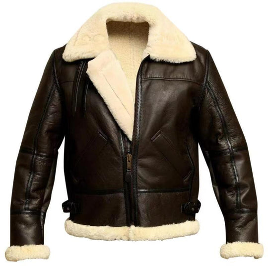 Herren Lammlederjacke mit weichem Teddyfutter R&B