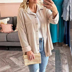 Damen lässige Strickjacke mit Knopfleiste R&B