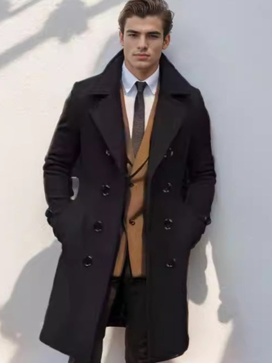 Herren eleganter Woll-Mantel R&B
