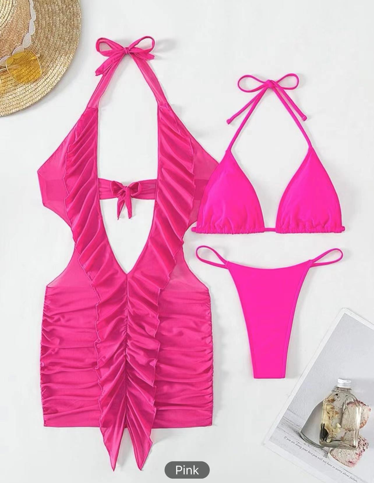 Damen Bikini-Set mit raffiniertem Rüschendesign und verstellbaren Trägern R&B