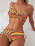 Damen Hochgeschnittener Bikini mit eleganten Seitenschnürungen R&B