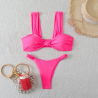 Damen Bandeau-Bikini mit breiten Trägern und eleganter Schleifenverzierung R&B