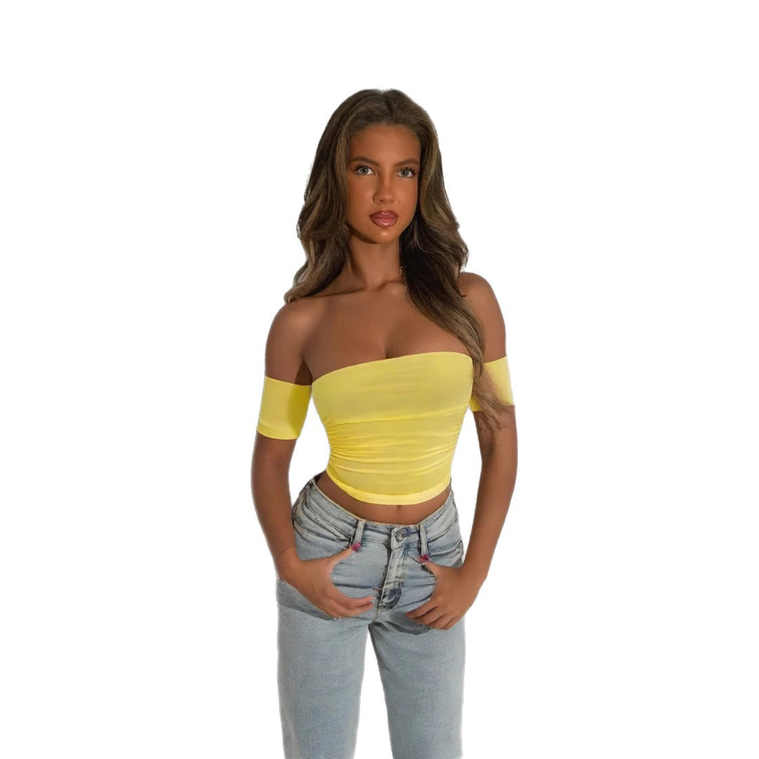 Damen Off-Shoulder Bluse aus elastischem Material mit figurformendem Schnitt R&B