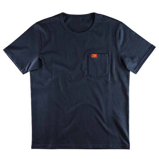 Herren nan Singlejersey-Kurzarmshirt mit aufgesetzter Brusttasche, verstärkten Nähten und Rundhalsausschnitt R&B