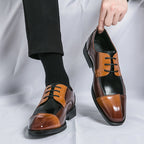 Herren Elegante Schnürschuhe mit zweifarbiger Lederoptik R&B