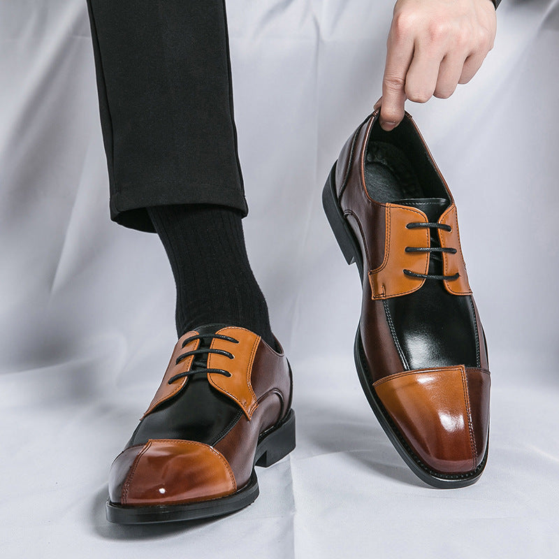 Herren Elegante Schnürschuhe mit zweifarbiger Lederoptik R&B