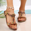 Damen verzierte T-Strap Sandalen
