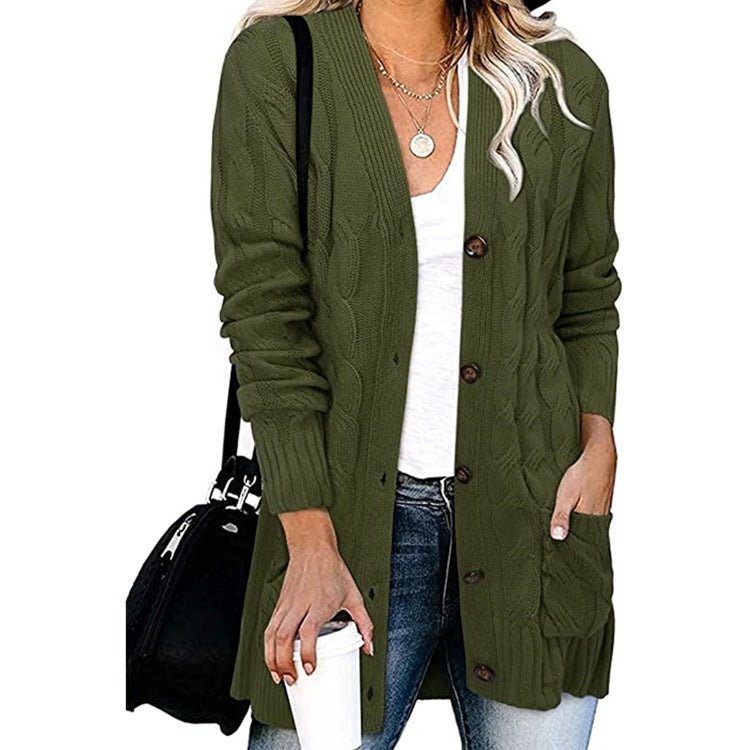 Damen Grobstrickcardigan mit Knopfdetails und praktischen Taschen R&B