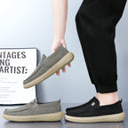 Herren nan lässiger Canvas-Slip-On Freizeitschuh mit Memory-Fußbett und stoßdämpfender Gummisohle R&B
