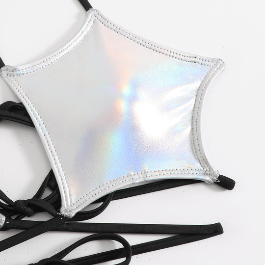 Damen Hochgeschnittener Bikini mit elegantem Schnür-Design R&B