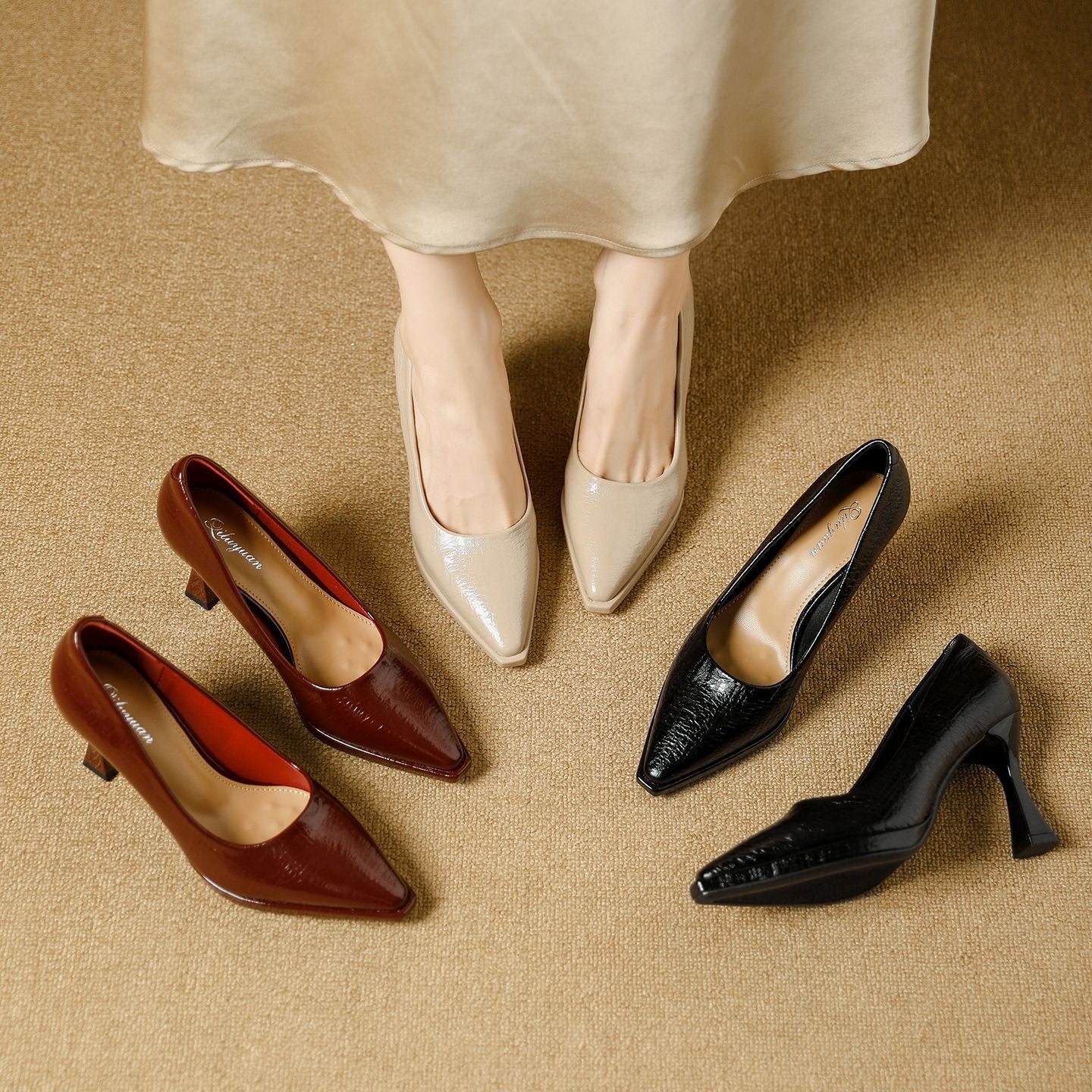 Damen elegante Spangenpumps mit modischem Blockabsatz