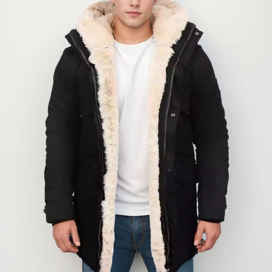 Damen elegante und warme Fleecejacke mit Kapuze R&B