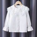 Mädchen Bluse mit voluminösem Rüschenkragen und feinen Stickereien R&B