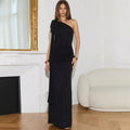 Damen Elegantes Wickelkleid mit asymmetrischem Ausschnitt und Schulterdetails R&B