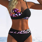 Damen Bikini mit gepolstertem Oberteil und hohem Taillenschnitt R&B