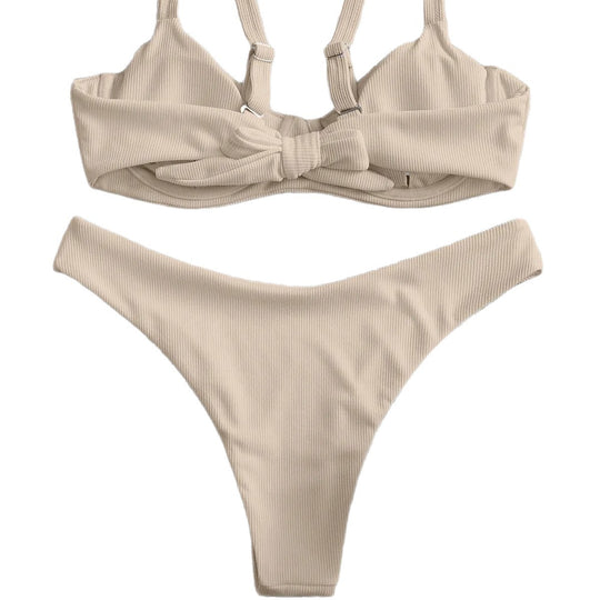 Damen Triangel-Bikini-Set mit schnittiger Form und gepolstertem Oberteil R&B