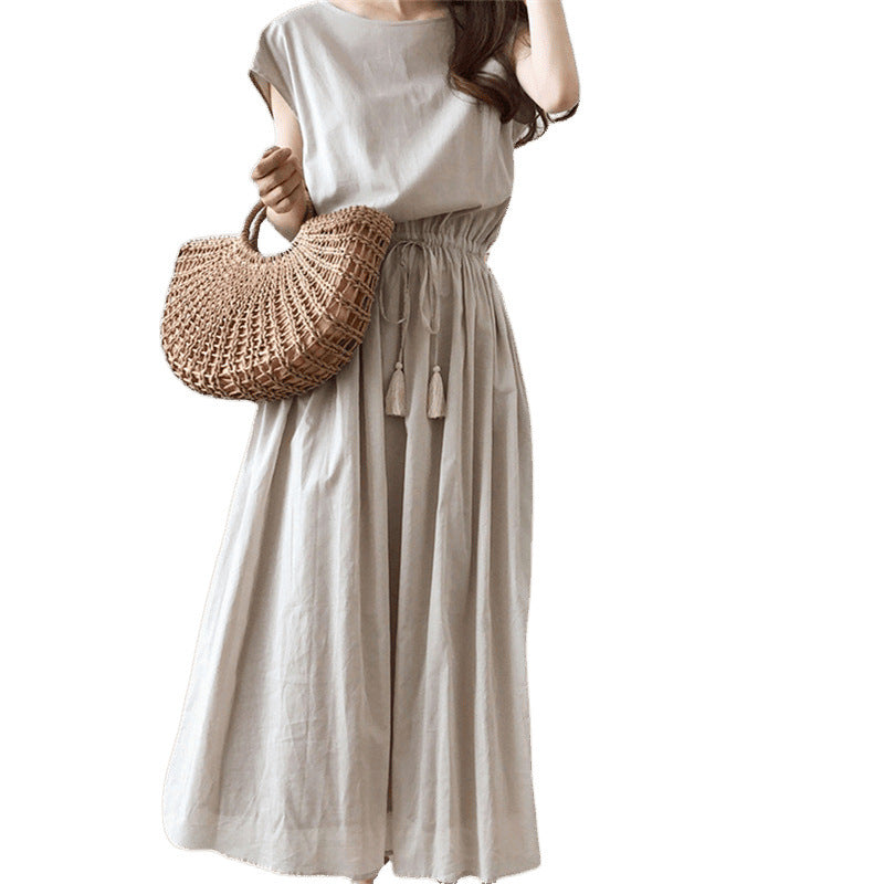 Damen Maxikleid mit tailliertem Bund R&B