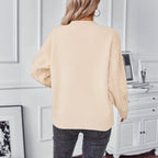 Damen modischer Strickpullover mit einzigartigem Zopfdesign und Rundhalsausschnitt