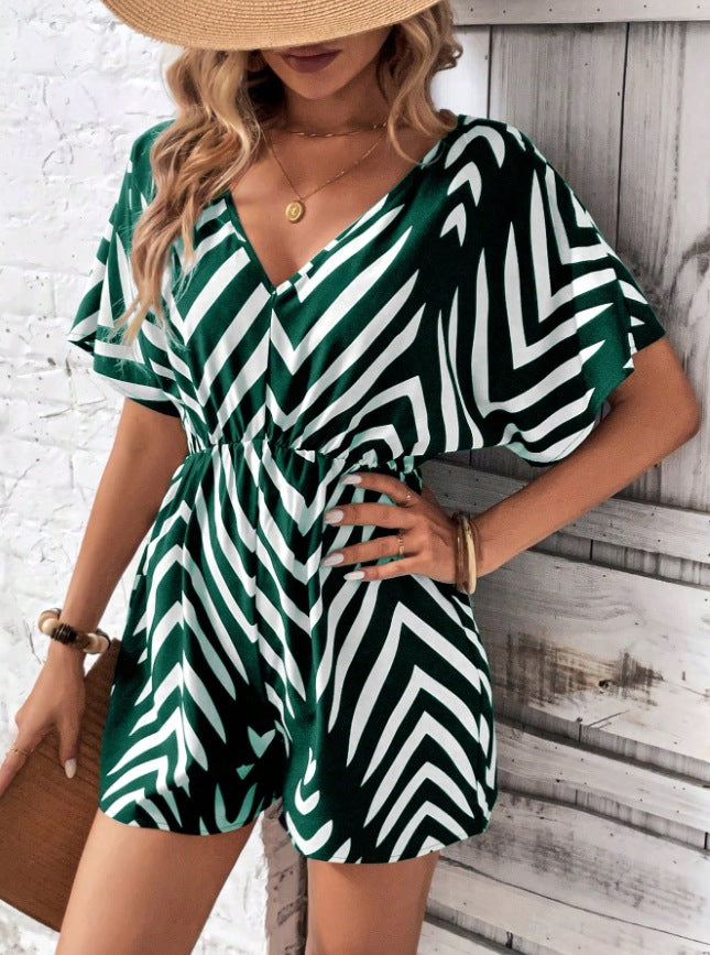 Damen Jumpsuit mit modernem Chevron-Design R&B