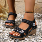 Damen Wedge-Sandalen mit verstellbaren Riemen und atmungsaktivem Obermaterial R&B