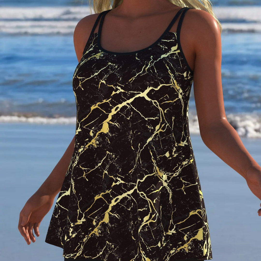 Damen Schwimmanzug mit modischem A-Linien-Schnitt und floralem Design R&B