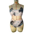 Damen Triangel-Bikini mit floralem Design und elastischem Bund R&B