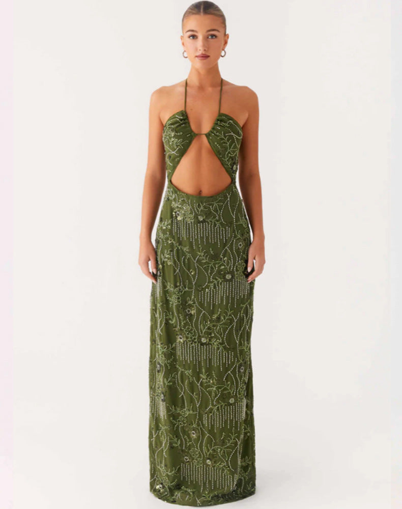 Damen Glamouröses Maxikleid mit floralem Muster und Cut-Out-Details R&B
