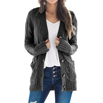 Damen Strickjacke mit Zopfmuster und praktischen Taschen R&B