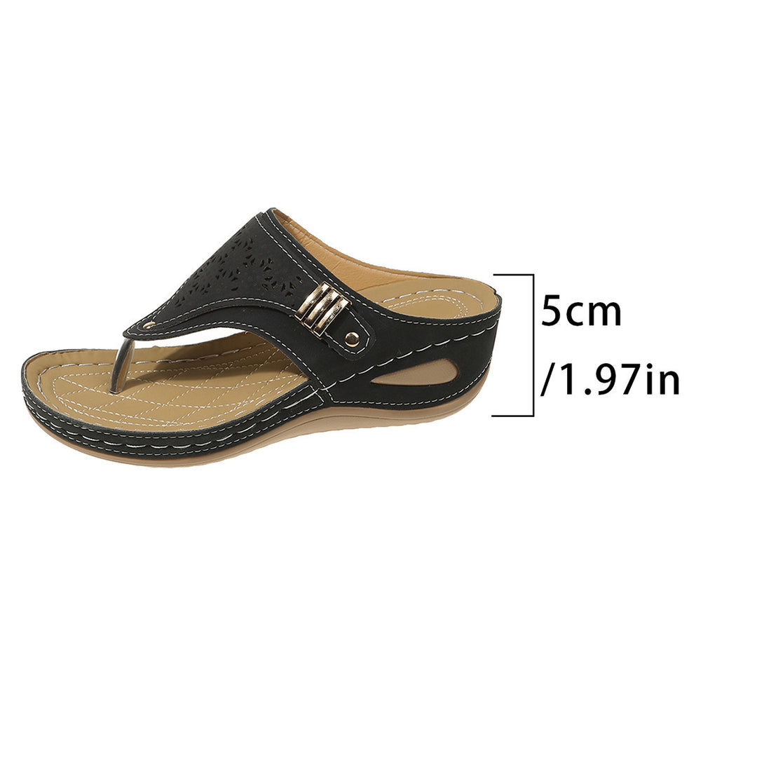 Damen Zehentrenner-Sandalen mit luftiger Schnürung und modischem Dekor R&B