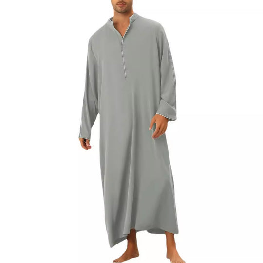 Herren hochentwickelter Kaftan mit sportlichem Stehkragen und eleganten Kontrastdetails R&B