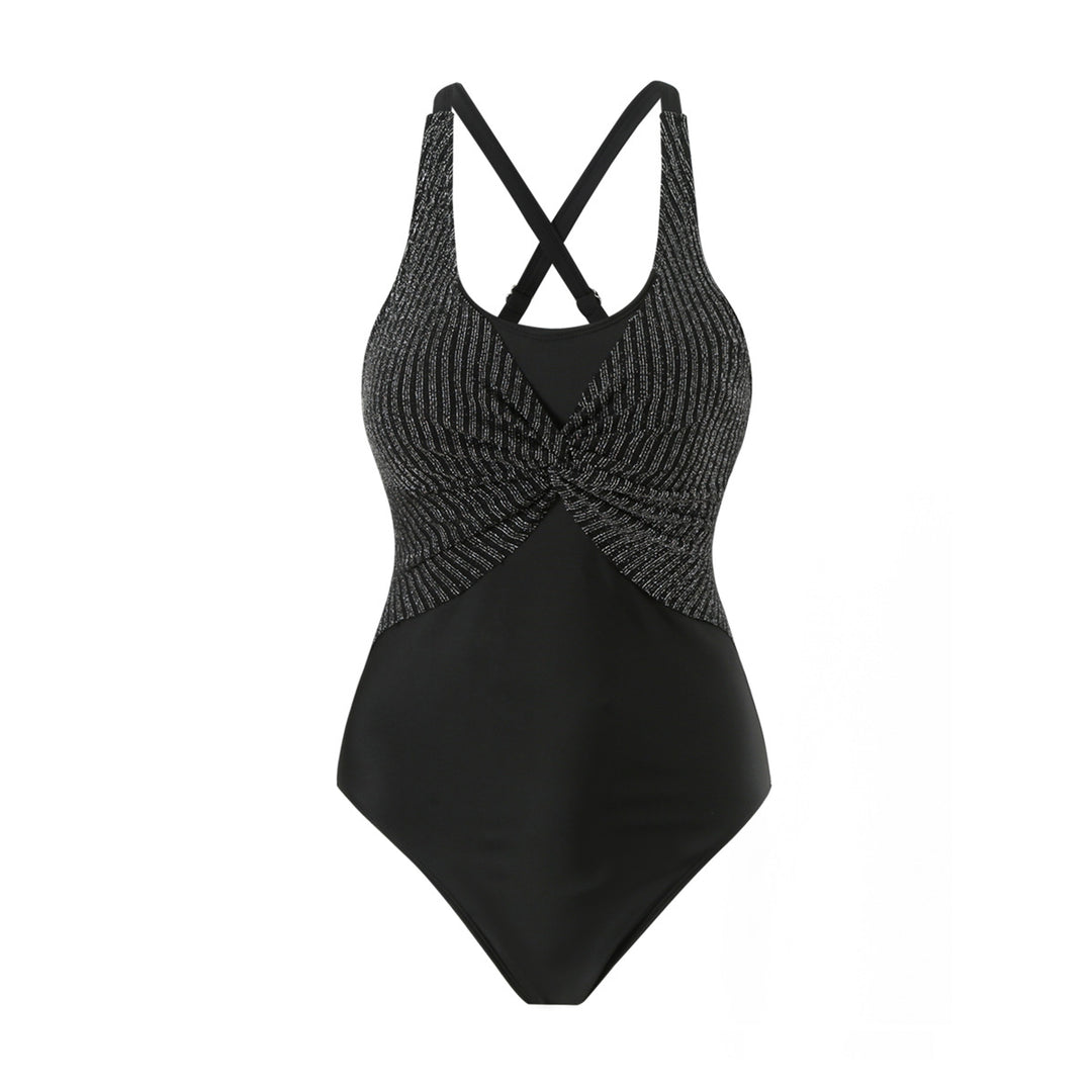 Damen Sportlicher Einteiler Badeanzug mit stilvollem Wickel-Design R&B
