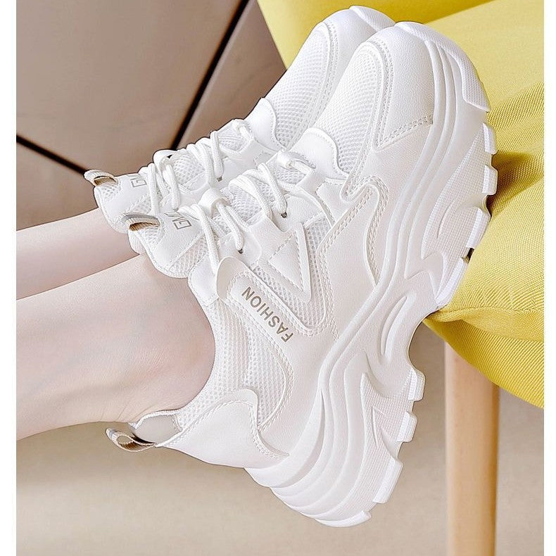 Damen modische Chunky Sneakers mit atmungsaktiver Mesh-Oberfläche und bequemem Fußbett R&B
