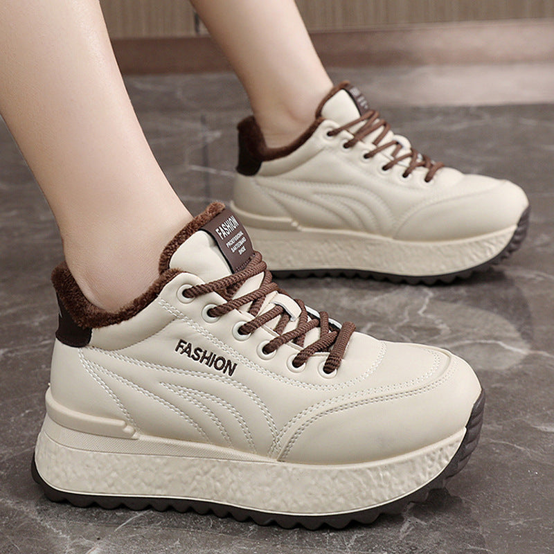 Damen Komfortable Plateau-Sneaker mit warmem Innenfutter R&B