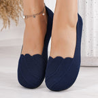 Damen Bequeme Slip-On Ballerinas mit wellenförmigem Design und elastischem Obermaterial R&B