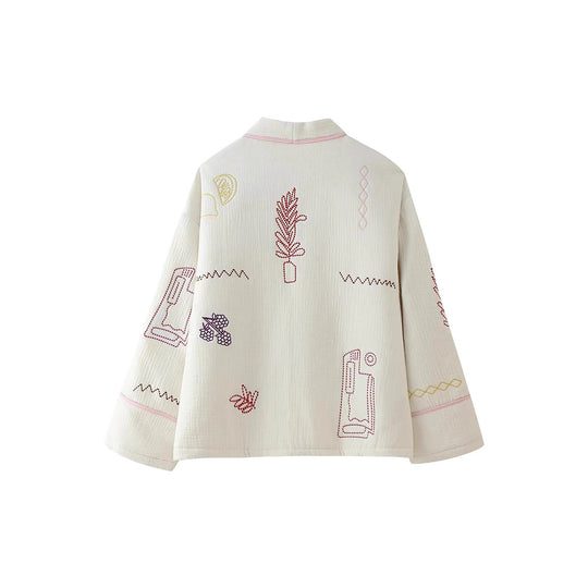 Damen lässige Kimono-Jacke mit einzigartigen Stickereien R&B
