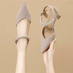 Damen Elegante und funkelnde Slingback-Pumps mit Glitzer R&B