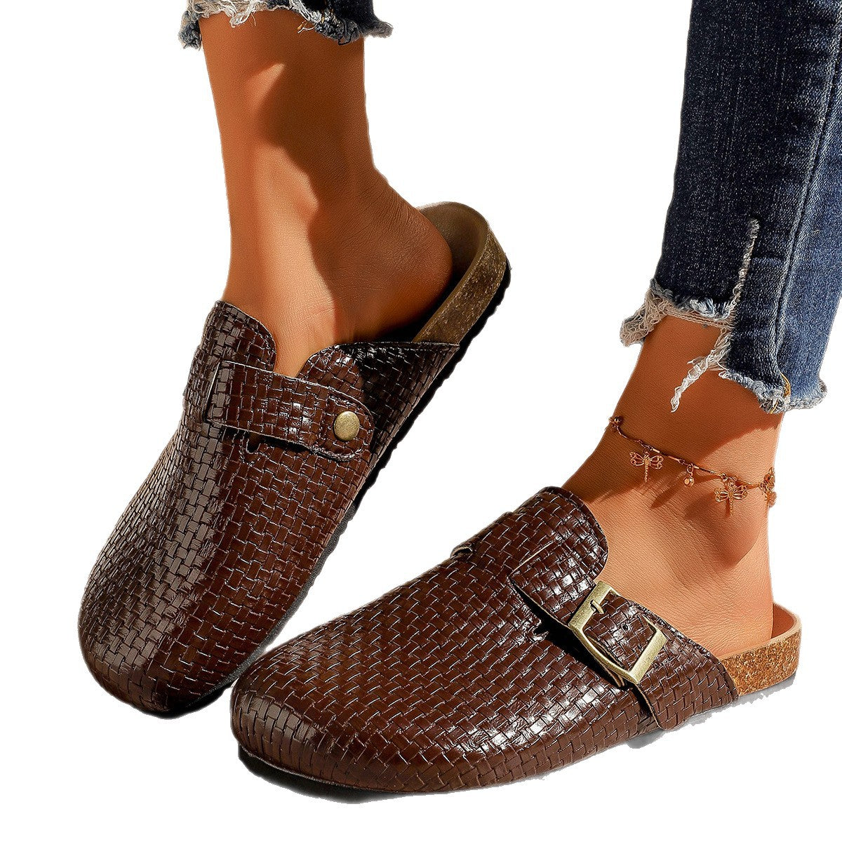 Damen Komfortable Clogs mit modischem Flecht-Design EB