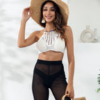 Damen gehäkeltes Crop-Top mit modernen Details R&B