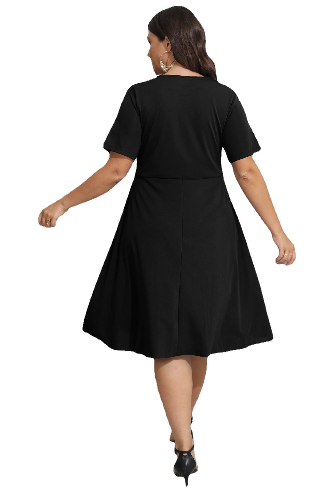 Damen luftiges Kleid mit dekorativem Lochmuster R&B