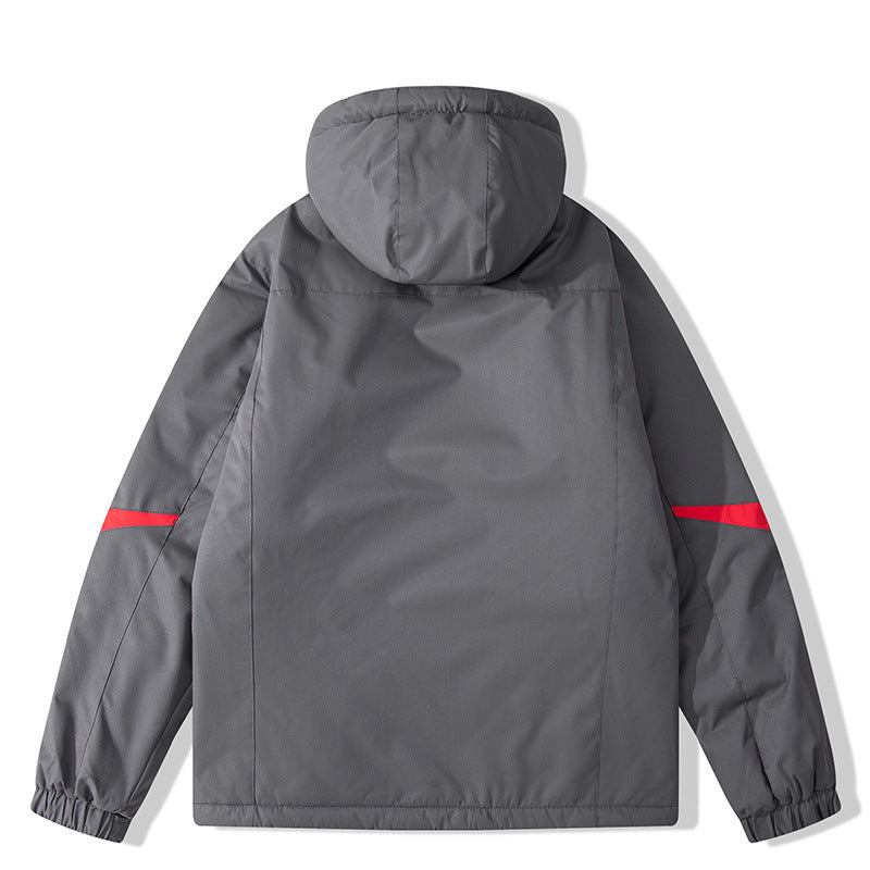Damen isolierte Outdoor-Jacke mit verstellbarer Kapuze R&B