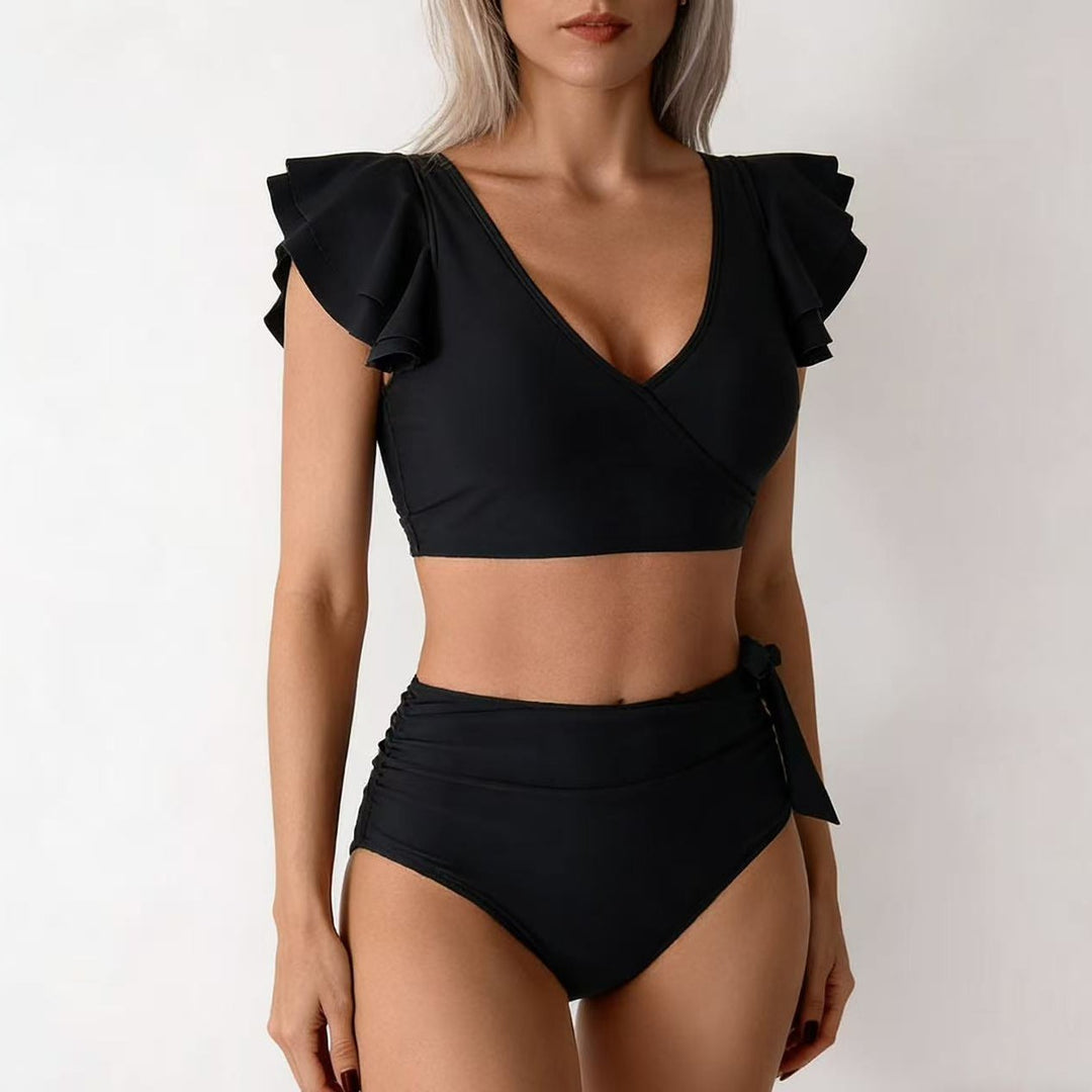 Damen Hochtailliertes Bikini-Set mit Rüschendetails R&B