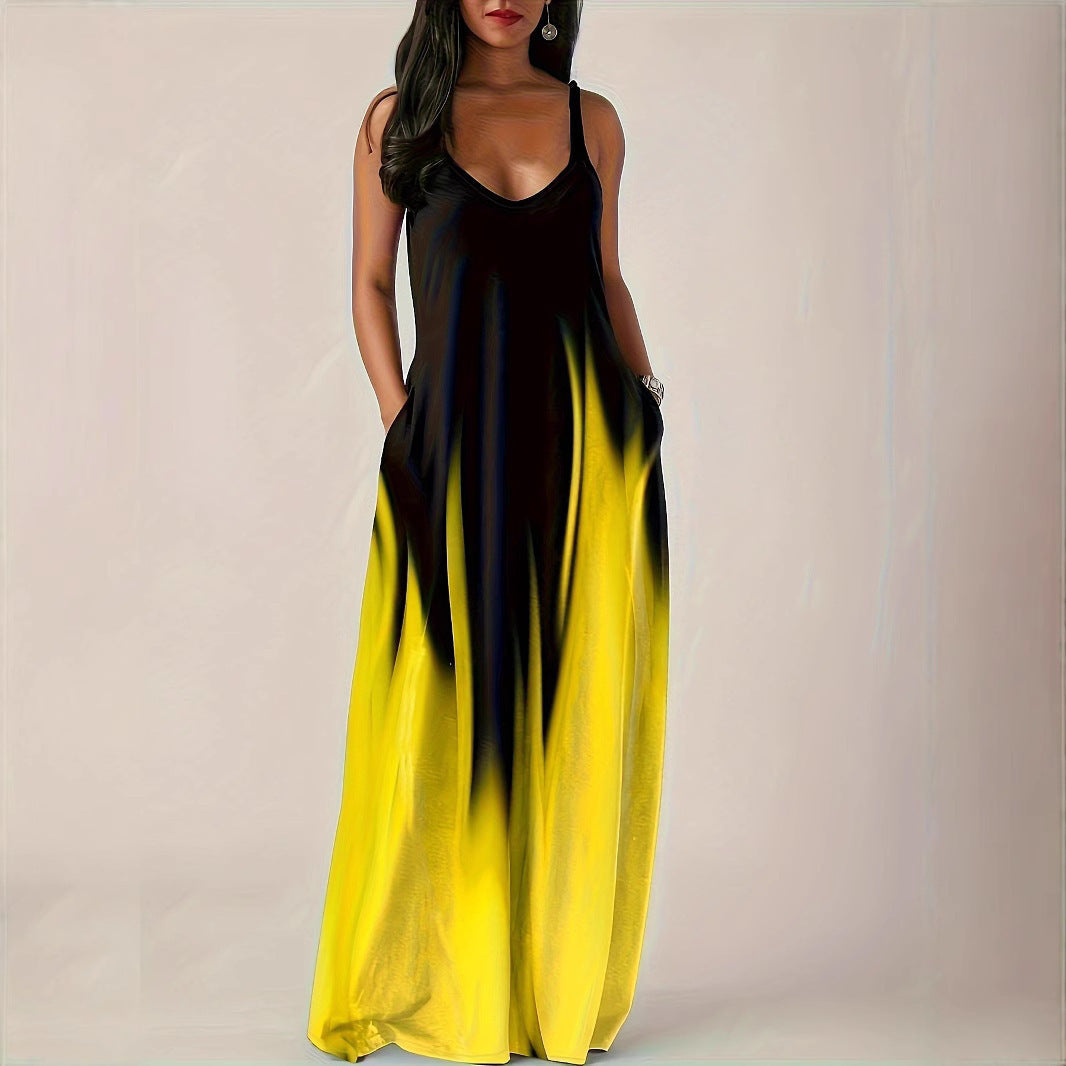 Damen Maxikleid mit elegantem Schnitt und seitlichen Taschen R&B