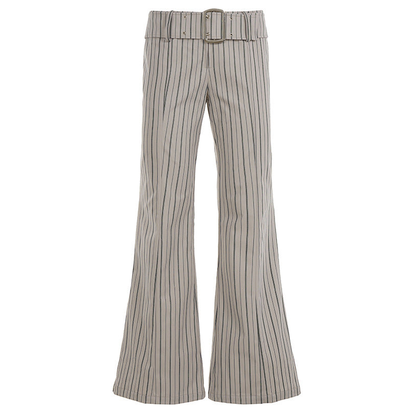 Damen Flared Hose mit eleganten Streifen und tailliertem Schnitt R&B