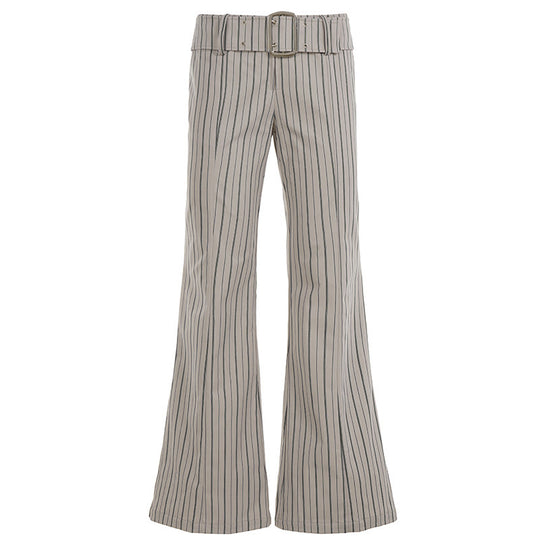 Damen Flared Hose mit eleganten Streifen und tailliertem Schnitt R&B
