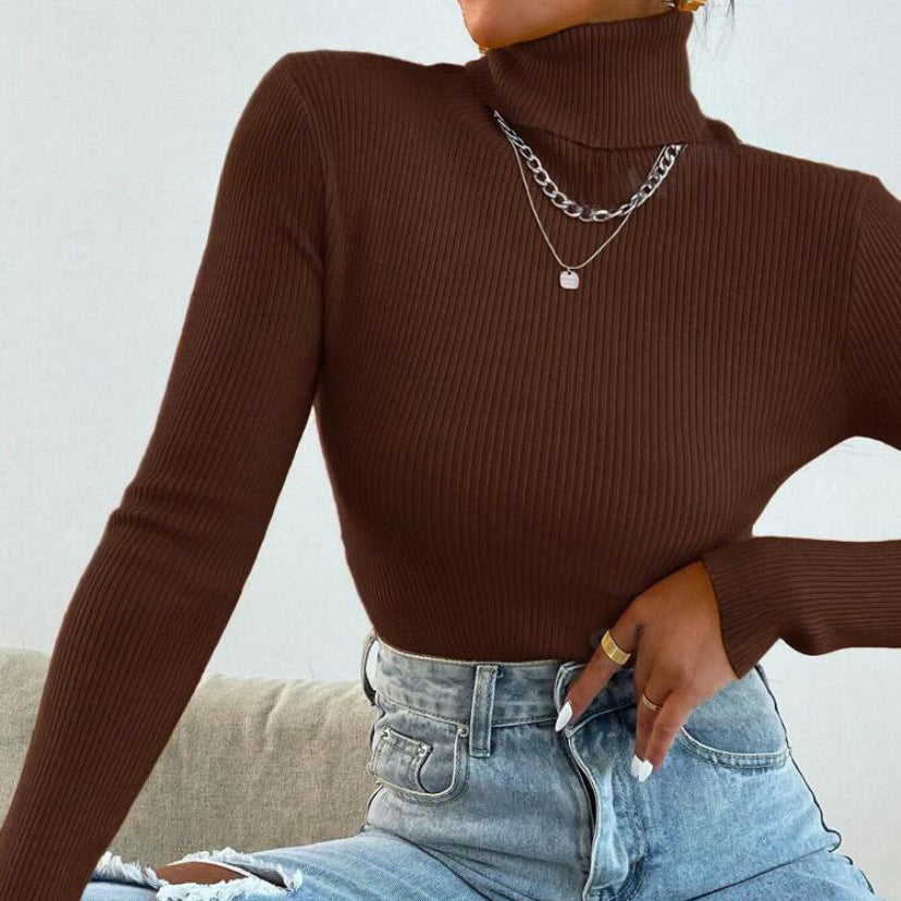 Damen Eleganter Rollkragenpullover mit feiner Rippstruktur R&B