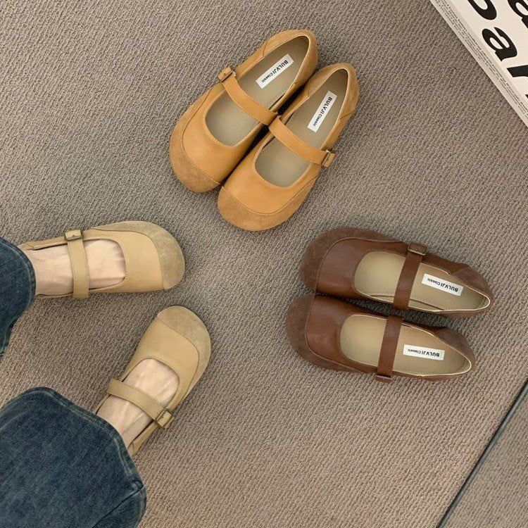 Damen komfortable Ballerinas mit modischem Riemchen und weichem Innenfutter R&B