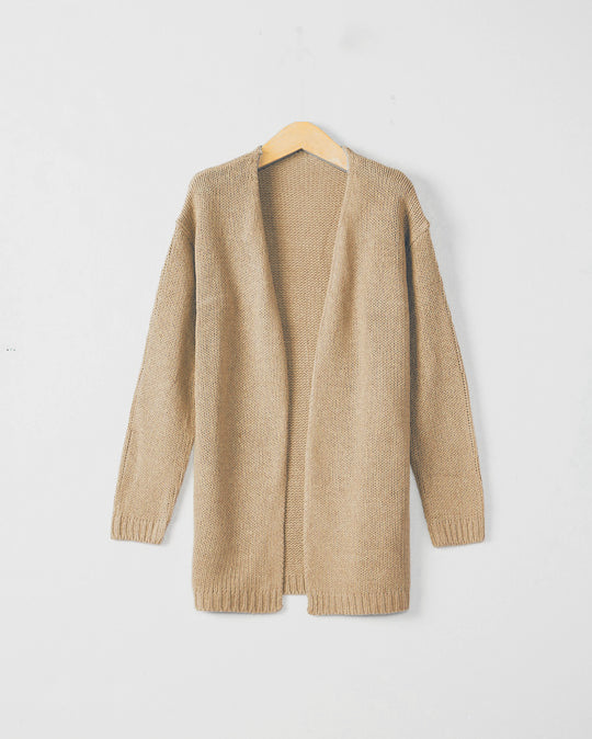 Damen Offene Strickjacke mit lässigem Schnitt und Taschen R&B