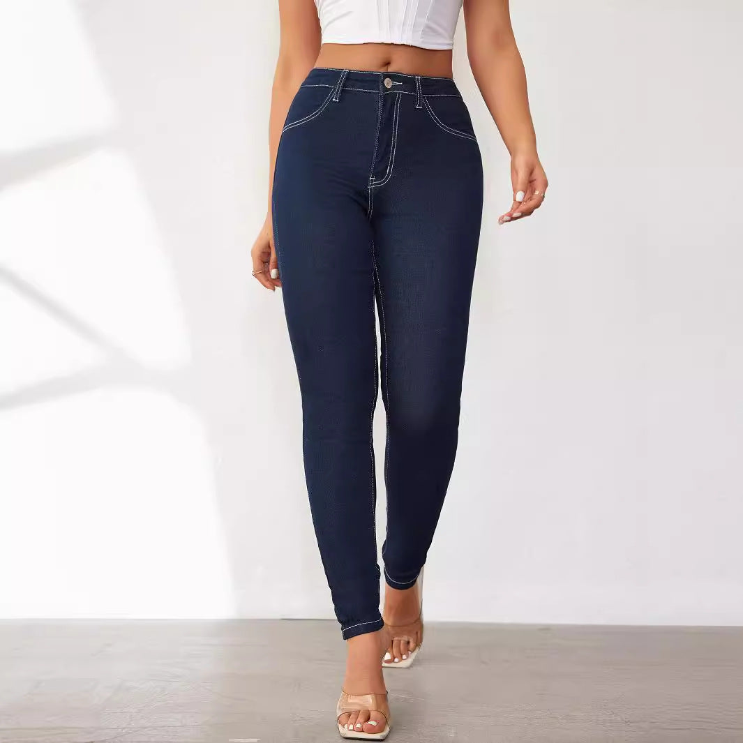 Damen Slim Fit Jeans mit hohem Bund und innovativer Nahtführung R&B