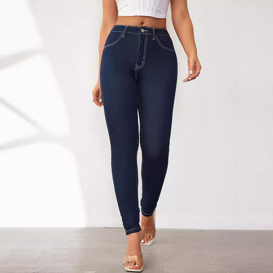 Damen Slim Fit Jeans mit hohem Bund und innovativer Nahtführung R&B
