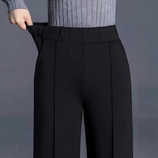 Damen Weite Hochbund-Hose mit eleganten Bügelfalten R&B